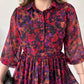 Dámské elegantní tisk Loose Fit Flowy Maxi šaty