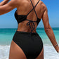One-Piece Backless Swimsuit with Tie Straps