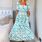 Women's Flowy Square-Neck Printed Maxi Dress