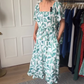 Women's Flowy Square-Neck Printed Maxi Dress