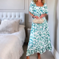 Women's Flowy Square-Neck Printed Maxi Dress