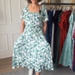 Women's Flowy Square-Neck Printed Maxi Dress