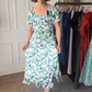 Women's Flowy Square-Neck Printed Maxi Dress