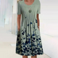 Women’s Floral Crew Neck Knee-Length Dress