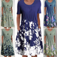 Women’s Floral Crew Neck Knee-Length Dress