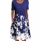 Women’s Floral Crew Neck Knee-Length Dress