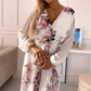 👗 Dámské bílé květované šaty s páskem a výstřihem do V 🌿✨