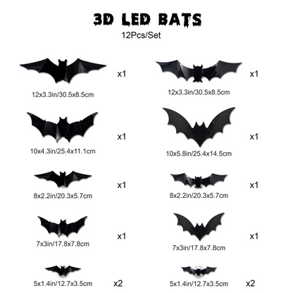 3D LED nástěnná lampa s netopýrem
