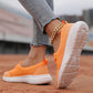 Breathable flat sole slip-on women's shoes