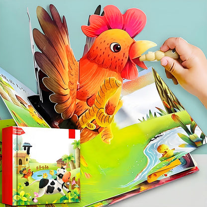 📚 Dětská 3D kniha se zvířátky – interaktivní pomůcka pro rané učení🎁