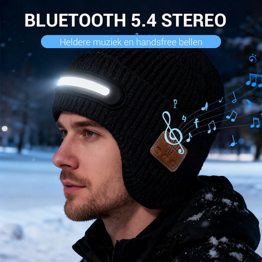 Nabíjitelná čepice s LED osvětlením a Bluetooth