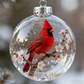 Přírodní ptačí ozdoba ve tvaru koule s efektem skla