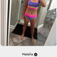 🌼 Třídílné sportovní bikiny z nylonu s barevnými bloky