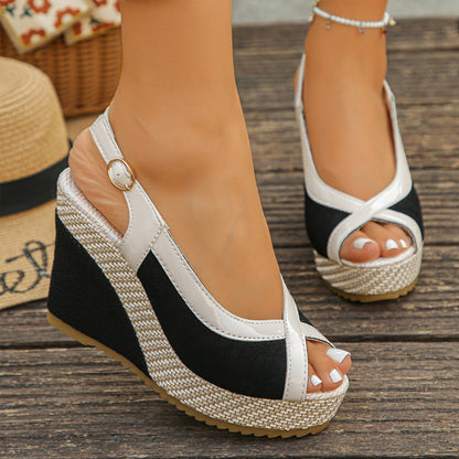 Kráčejte s elegancí a pohodlím – dámské ležérní klínové sandály s otevřenou špičkou. Na dobírku! 👡