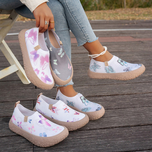 Nazujte a vyrazte bez tkaniček – dámské pohodlné nazouvací boty s motýlím vzorem. Na dobírku! 👟