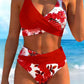 Vyhlaďte břicho a získejte zeštíhlující siluetu – dámský květinový bikini set s vysokým pasem. Možnost dobírky! ✨