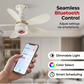 Stropní ventilátor 3 v 1 se světlem a reproduktorem Bluetooth 🎵 Osvěžující vánek, jemné světlo a příjemná hudba – pohodlí po celý den 🛋️