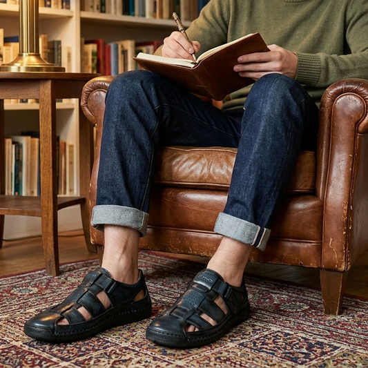 Chraňte své prsty a užívejte si letní pohodlí – pánské prodyšné sandály s uzavřenou špičkou. Na dobírku! 👞