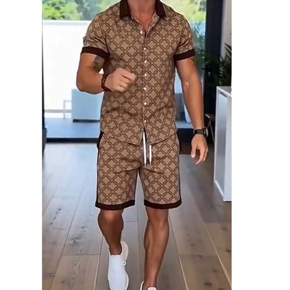 Užijte si styl a pohodlí v jednom – pánský potištěný dvoudílný letní set. Na dobírku! 👕
