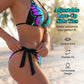Zářte u bazénu díky svítivému neonovému potisku – motýlí bikini s vázačkou za krkem. Na dobírku! 🦋