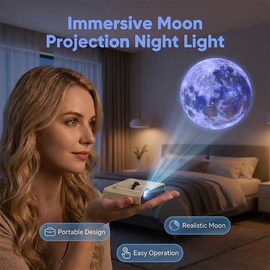 Vytvořte si měsíční atmosféru v každé místnosti – přenosné LED projekční noční světlo. Na dobírku! 🌙