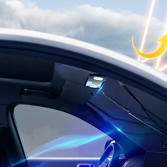 Otevřete a chraňte auto během vteřiny – sluneční clona na čelní sklo ve tvaru deštníku. Na dobírku! ☂️