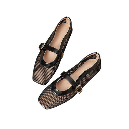 Užijte si letní svěžest s prodyšným designem – dámské prodyšné čtvercové baleríny Mary Jane. Na dobírku! 👡