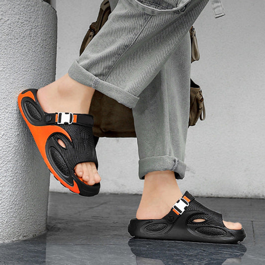 Přepínejte z pantoflí na sandály během vteřiny – pánské 2v1 sandály a pantofle s nastavitelným patním řemínkem. Na dobírku! 👞