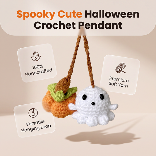Vneste do svého auta nebo domova strašidelnou roztomilost – halloweenský ručně vyrobený háčkovaný přívěsek. Na dobírku! 👻
