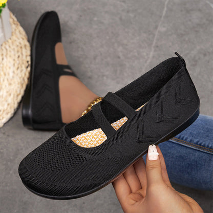 Užijte si celodenní pohodlí s prodyšným fly-knit svrškem – dámské prodyšné pletené Mary Jane boty. Na dobírku! 👟