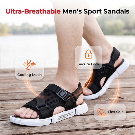 Užijte si maximální proudění vzduchu při každém kroku – pánské prodyšné sportovní sandály s mesh svrškem. Na dobírku! 👞