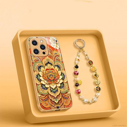 Ozdobte svůj telefon uměním Dunhuang – luxusní pouzdro na telefon s motivem lotosu a třpytivým povrchem. Na dobírku! 🌸