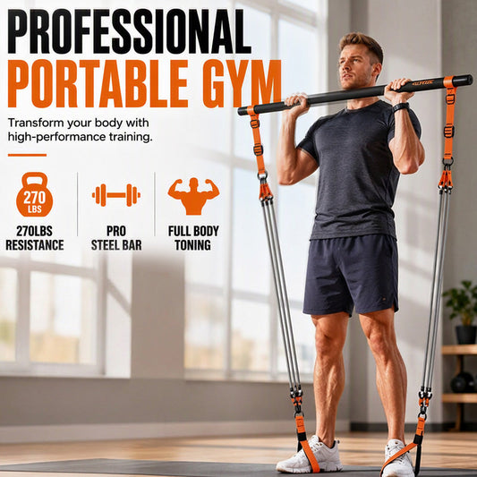 Celé posilovna v jednom kufříku – kompletní domácí fitness set s odporovými pásy. Na dobírku! 💪