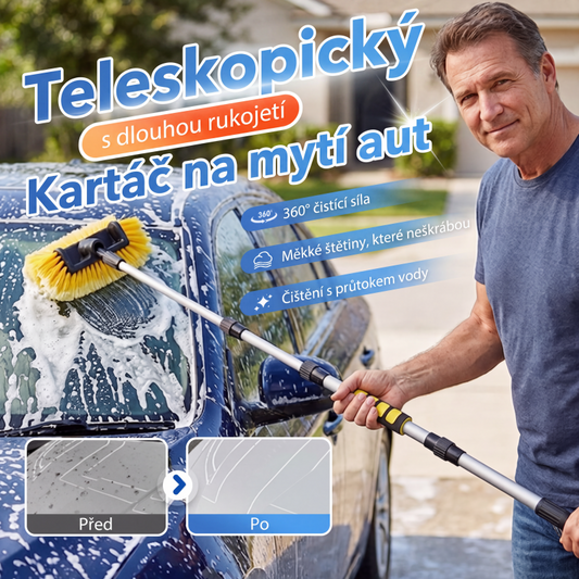 Nedosáhnete na okna ve vyšších patrech? – pořiďte si roztažitelný čisticí kartáč s dlouhou rukojetí. Na dobírku! 🏠