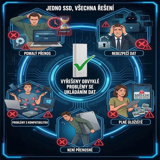 ⚡ Vysokorychlostní přenosný externí SSD disk – Kompaktní, rychlý, praktický ✨