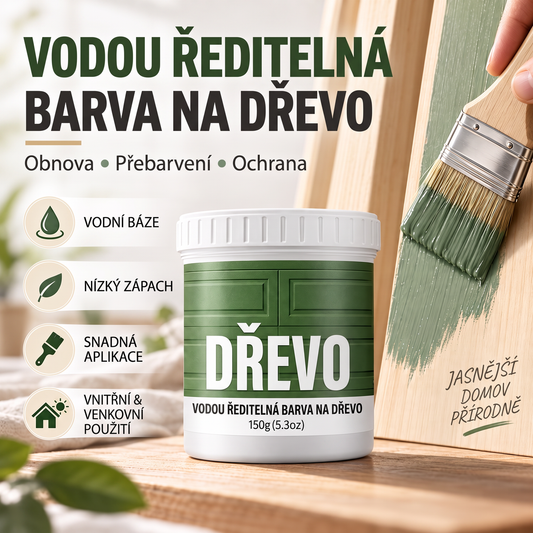 🌿 Vodou ředitelná barva na dřevo – Ekologická, pro obnovu nábytku ✨