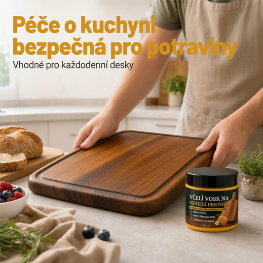 Kondicionér na prkénka na krájení, bezpečný pro styk s potravinami