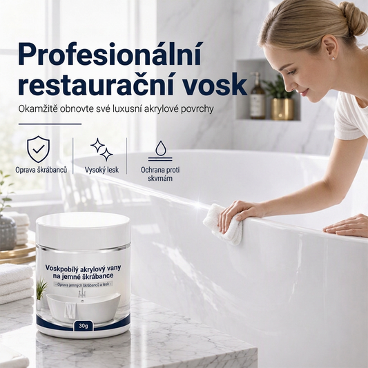 🛁 Vosk na opravu jemných škrábanců na bílé akrylové vaně – Snadná oprava ✨