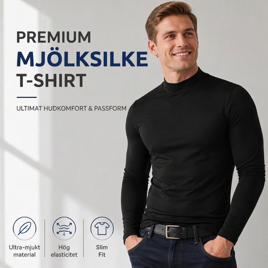 😎 Mjuk och stretchig herrtröja med låg ståkrage
