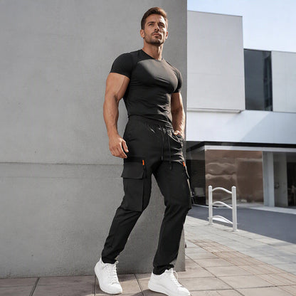 😍👖 Casuella cargobyxor för män med flera fickor