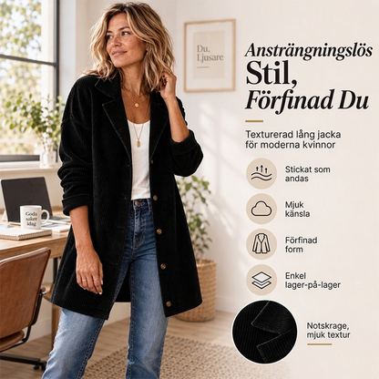 🧥 Dammjacka med knappar och figursydd passform – avslappnad stil, elegant design och mjukt tyg