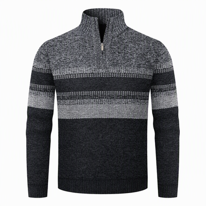 Vintertröja för män med huva, fleecefoder, rutigt stickad cardigan, tjock långärmad kappa