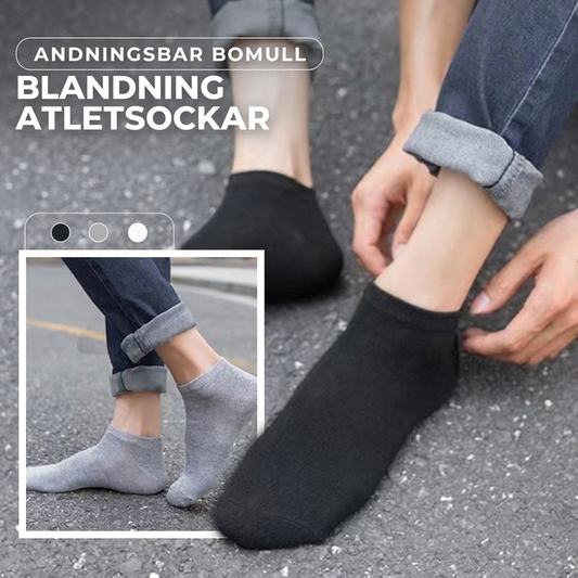 Andningsbara idrottssockor i bomullsblandning
