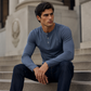 💋👕 Långärmad ledig Henley-tröja för män