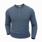 💋👕 Långärmad ledig Henley-tröja för män