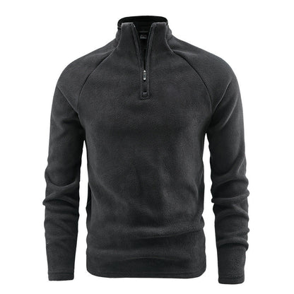 👕 Varm pikétröja för män i polarfleece med stående krage