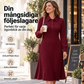 💖 Damklänning i ribbad tröjtyg, med ståkrage och en elegant, figursydd passform