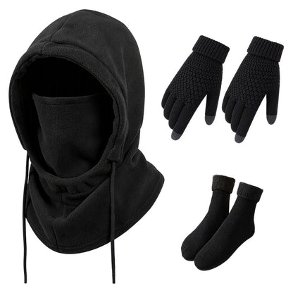 💥 Balaklavahuvtröja med set med pekskärmsvänliga handskar och strumpor