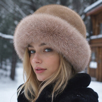 😍 En elegant och varm, fluffig mössa för damer