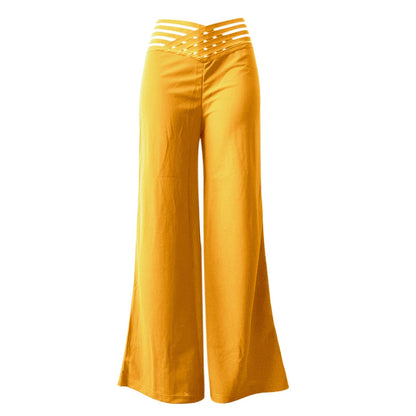 👖 Högmidjade, vidbyxade fritidsbyxor för damer